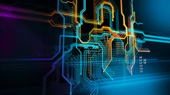 Stylised printed circuit boards – the cover for the Defensive Diligence with Cyber Risk Quantification report